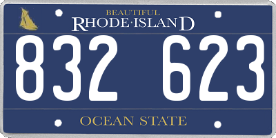 RI license plate 832623