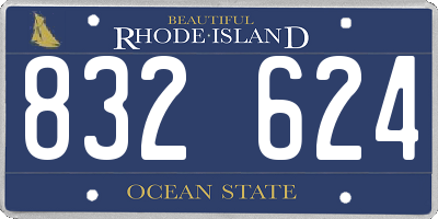RI license plate 832624