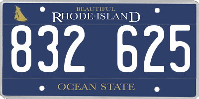 RI license plate 832625