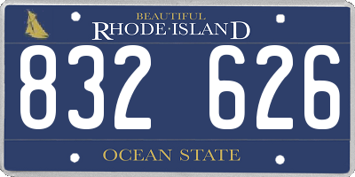 RI license plate 832626