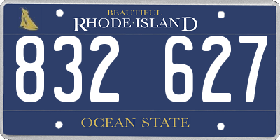 RI license plate 832627