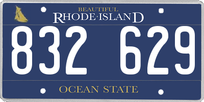 RI license plate 832629