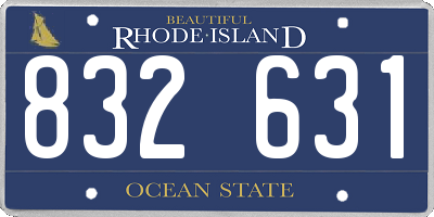 RI license plate 832631