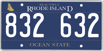 RI license plate 832632