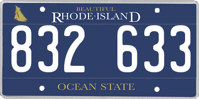 RI license plate 832633