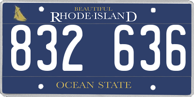 RI license plate 832636