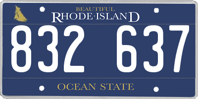 RI license plate 832637
