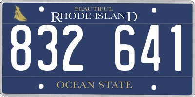 RI license plate 832641