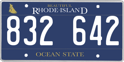 RI license plate 832642