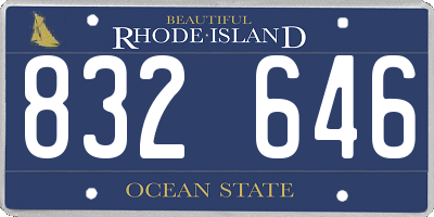 RI license plate 832646