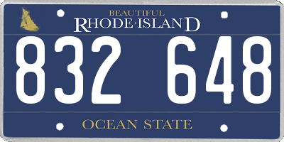 RI license plate 832648