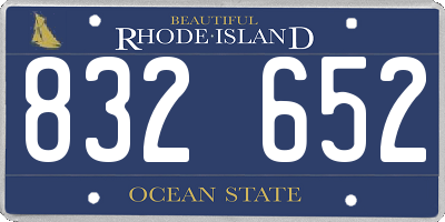 RI license plate 832652