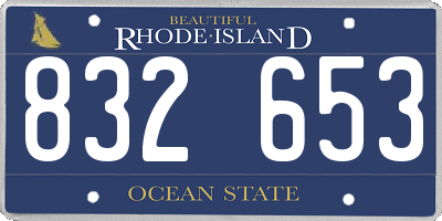 RI license plate 832653