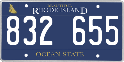 RI license plate 832655