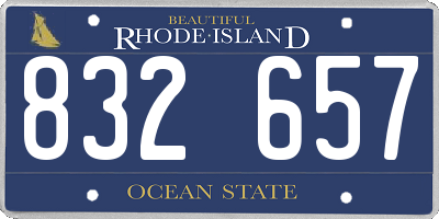 RI license plate 832657