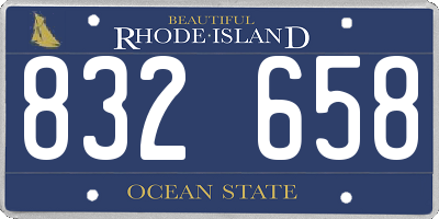 RI license plate 832658