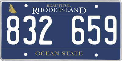 RI license plate 832659
