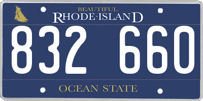 RI license plate 832660