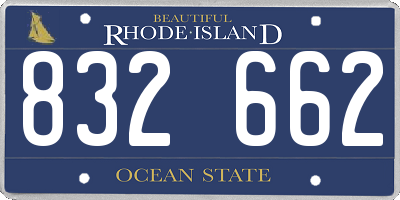 RI license plate 832662