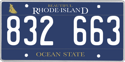 RI license plate 832663