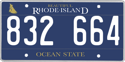 RI license plate 832664