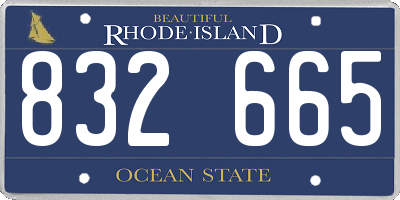 RI license plate 832665