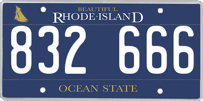 RI license plate 832666