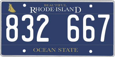 RI license plate 832667