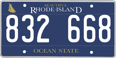 RI license plate 832668