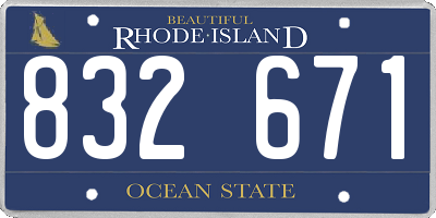 RI license plate 832671