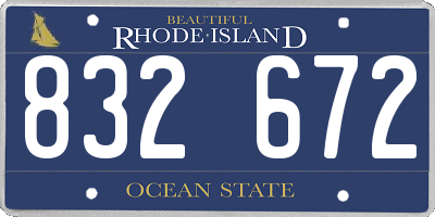 RI license plate 832672