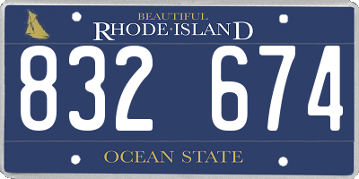 RI license plate 832674