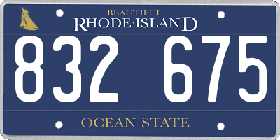 RI license plate 832675