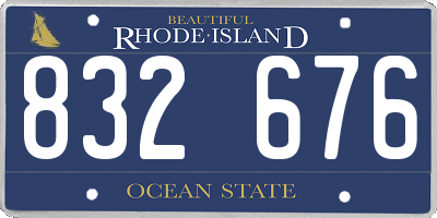 RI license plate 832676