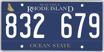 RI license plate 832679