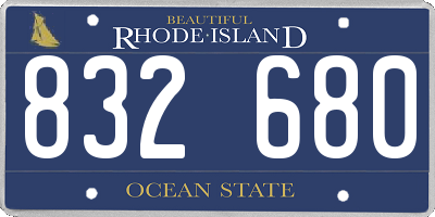 RI license plate 832680