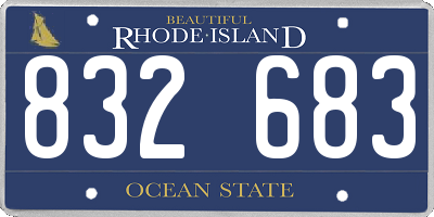 RI license plate 832683