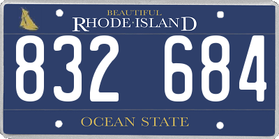 RI license plate 832684