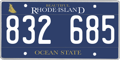 RI license plate 832685