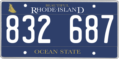 RI license plate 832687
