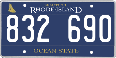 RI license plate 832690