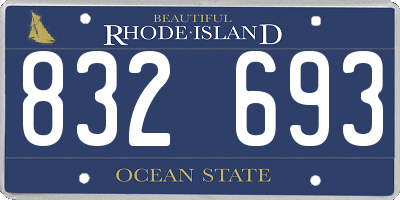 RI license plate 832693