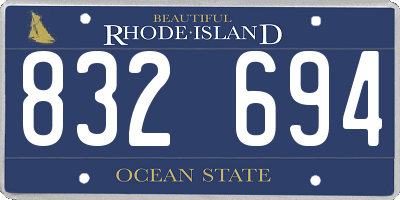 RI license plate 832694
