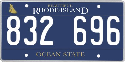 RI license plate 832696