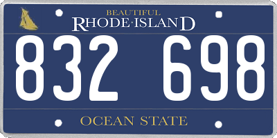 RI license plate 832698