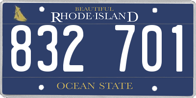 RI license plate 832701