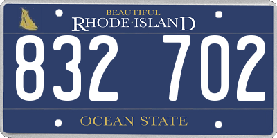 RI license plate 832702