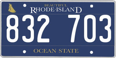 RI license plate 832703