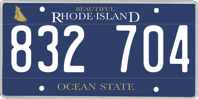 RI license plate 832704