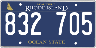 RI license plate 832705
